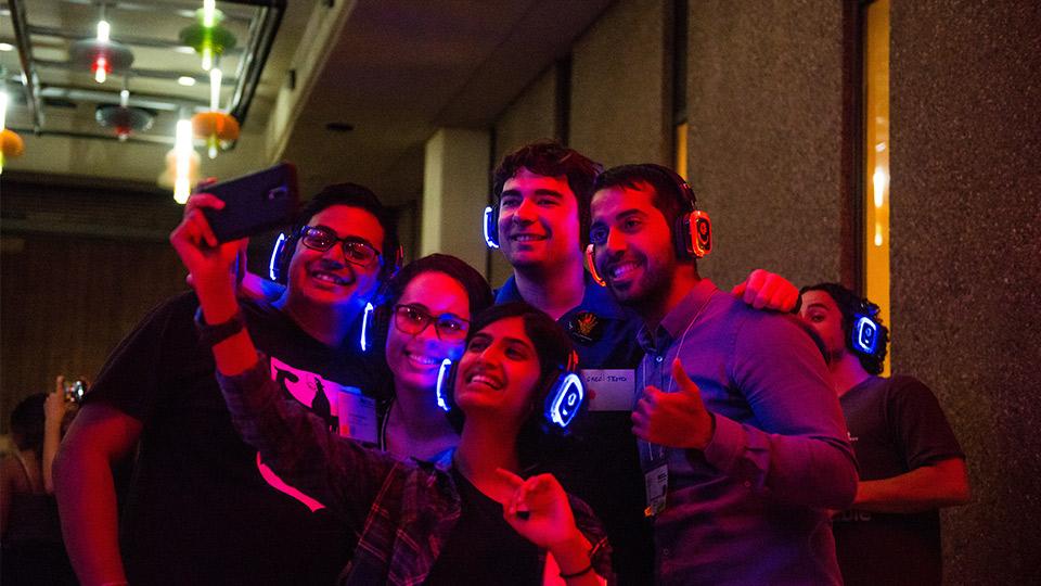 Students at an event